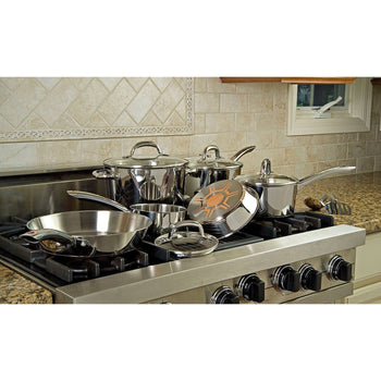 12-Piece Stainless Steel Cookware Set with Copper Bottom - Deals Kiosk