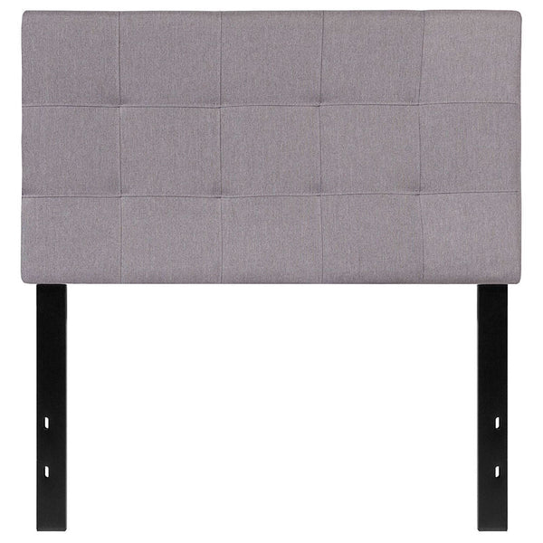 Twin size Modern Light Grey Fabric Upholstered Panel Headboard - Deals Kiosk
