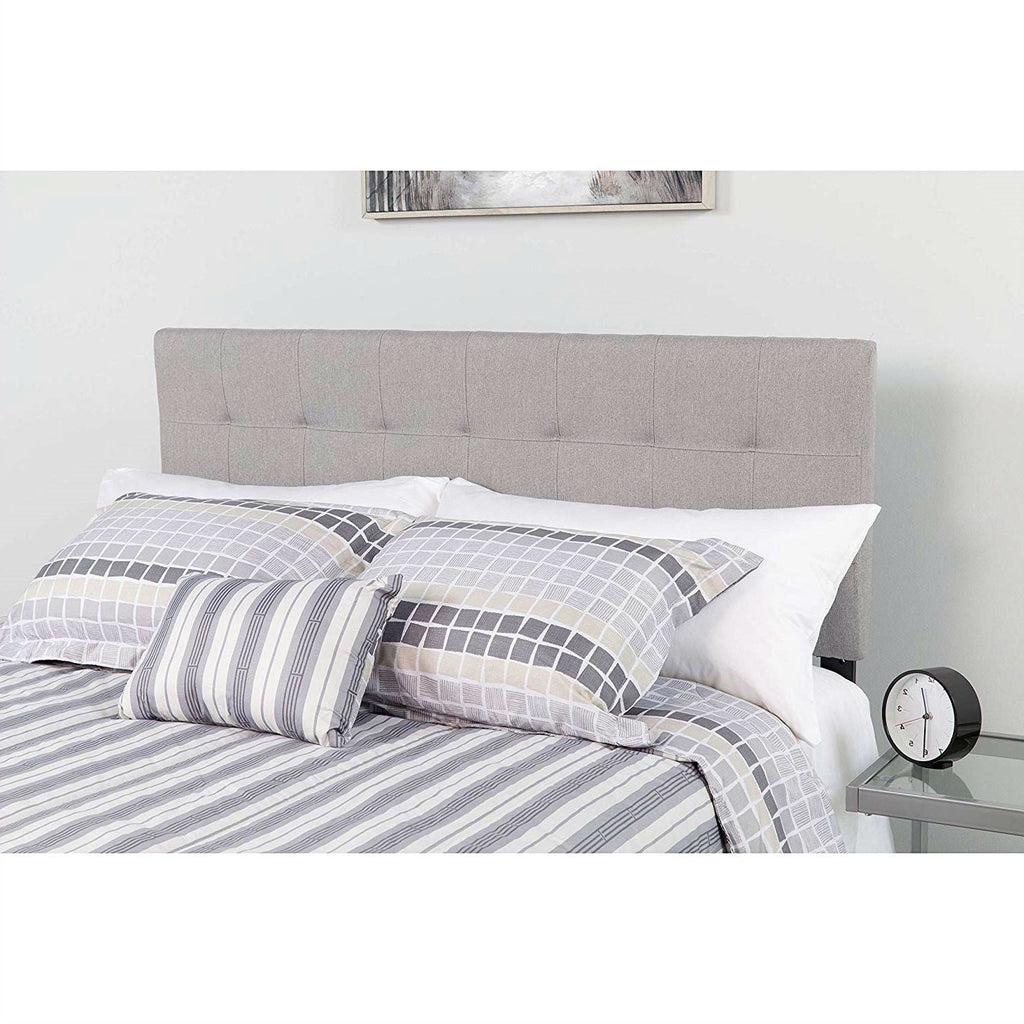 Twin size Modern Light Grey Fabric Upholstered Panel Headboard - Deals Kiosk