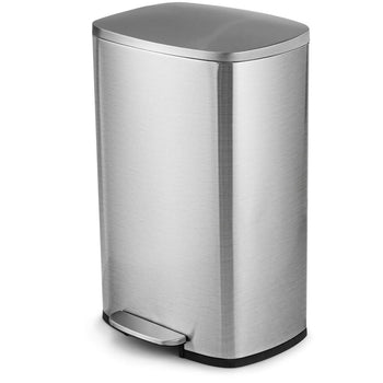 13-Gallon Modern Stainless Steel Kitchen Trash Can with Foot Step Pedal Design