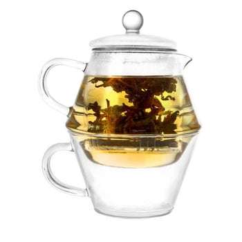 3-Piece Glass Teapot Set with Infuser and Tea Cup - Deals Kiosk