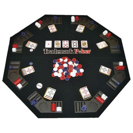 Folding Poker Table Top and Chip Set - Easy to Transport