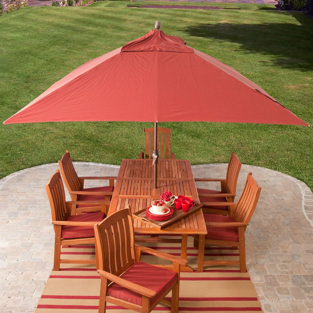 8 x 11-Ft Rectangle Patio Umbrella with Red Orange Terracotta Canopy Shade - Deals Kiosk