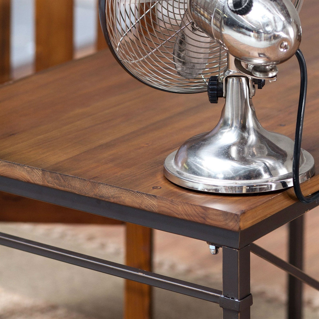 Compact Writing / Computer Desk with Metal Frame and Fir Wood Top - Deals Kiosk