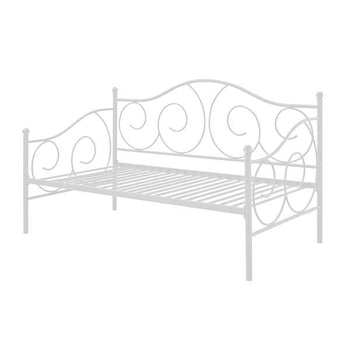 Twin White Metal Daybed with Scrolling Final Detailing - 600 lb Weight Limit - Deals Kiosk