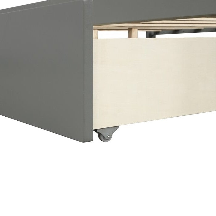 Twin size Gray Low Profile 2 Drawer Storage Platform Bed - Deals Kiosk