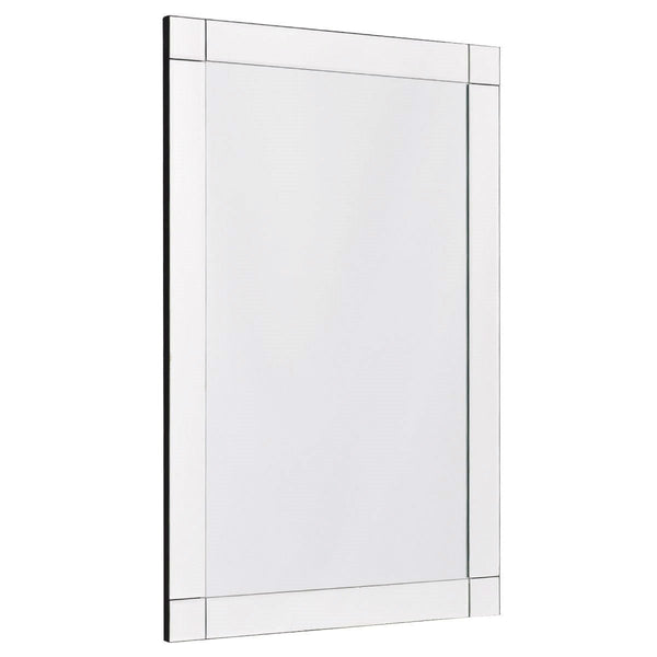 Frameless 35 x 24 inch Rectangle Bathroom Wall Mirror