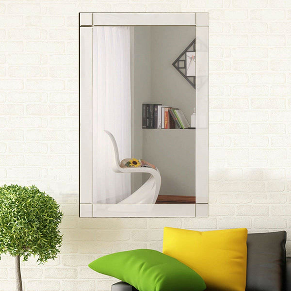 Frameless 35 x 24 inch Rectangle Bathroom Wall Mirror - Deals Kiosk