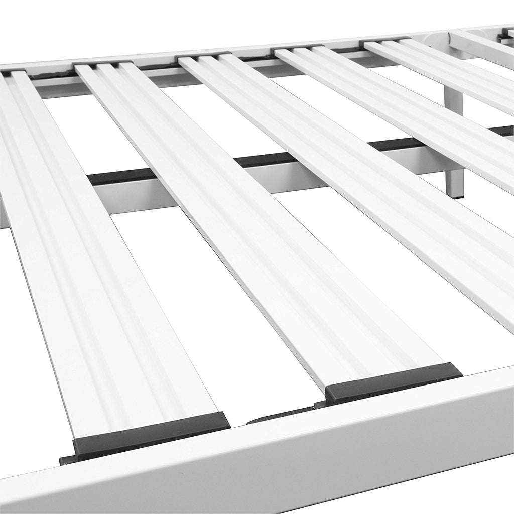 Twin XL Modern Heavy Duty Metal Platform Bed Frame in White - Deals Kiosk