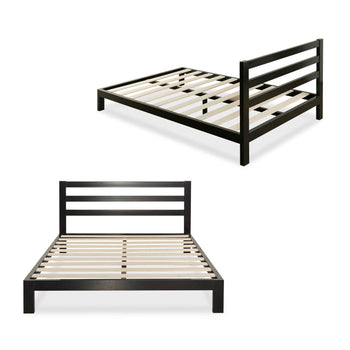 Twin size Modern Metal Platform Bed Frame with Headboard And Wood Support Slats - Deals Kiosk