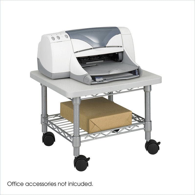 Under Desk Printer Stand Cart with Paper Shelf and Locking Casters