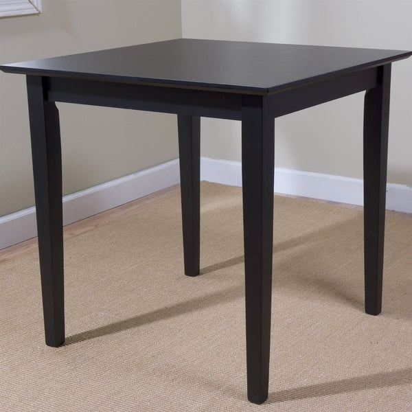 Black Square Wood Dining Table Contemporary Style w/ Shaker Legs - Deals Kiosk