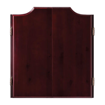 All-in-One Dart Center with Dart Board and Mahogany Finish Cabinet - Deals Kiosk