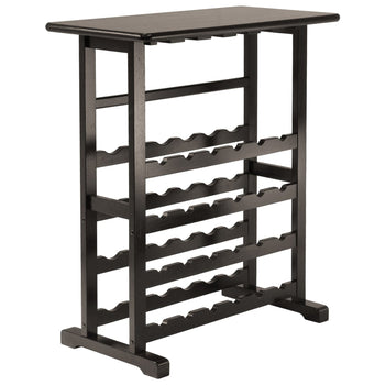 24-Bottle Wine Rack Table with Stemware Glass Hanging Rack - Deals Kiosk