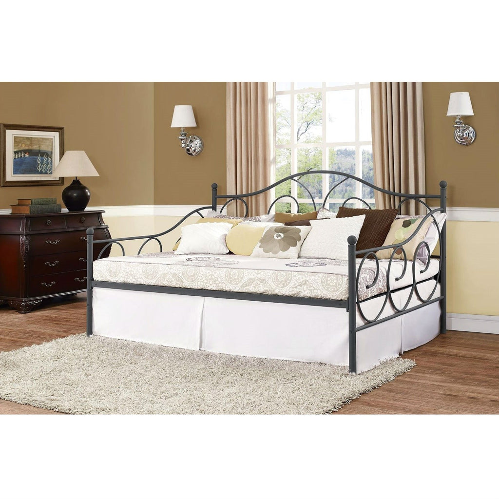 Full size Metal Daybed Frame Contemporary Design Day Bed in Bronze Finish - Deals Kiosk