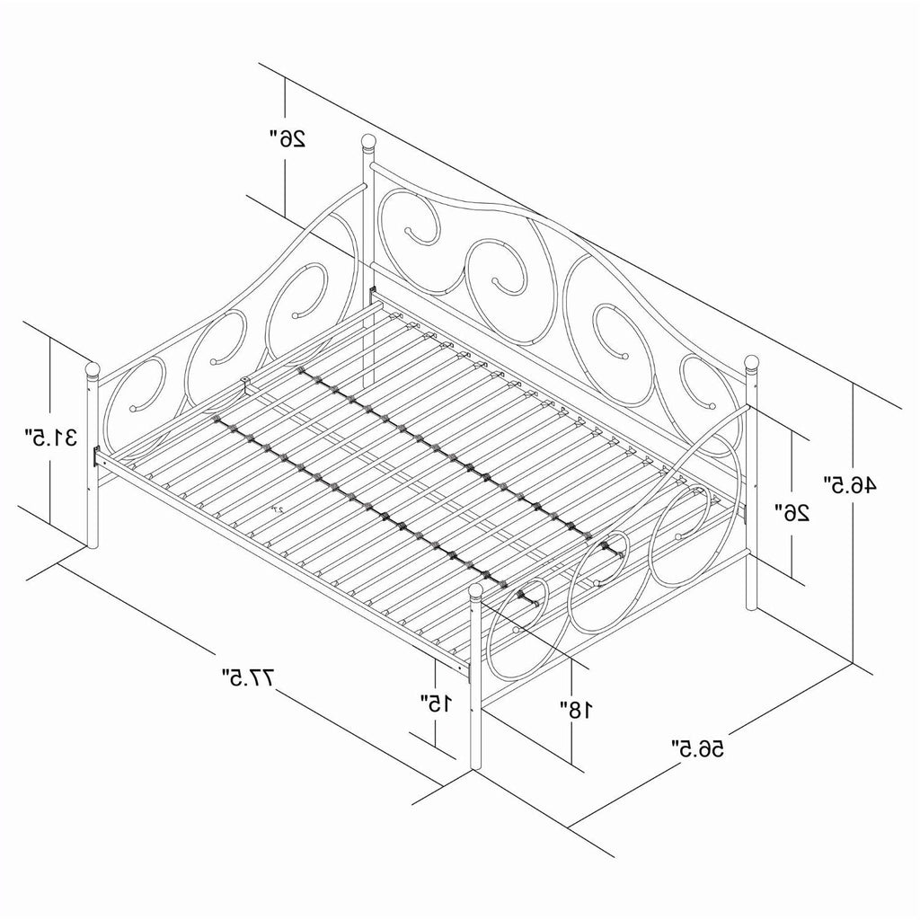 Full size Metal Daybed Frame Contemporary Design Day Bed in Bronze Finish - Deals Kiosk