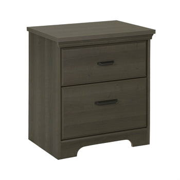 2-Drawer Bedroom Nightstand in Gray Maple Wood Finish - Deals Kiosk