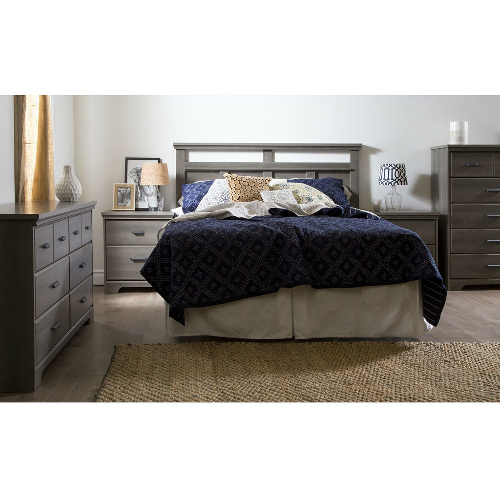 2-Drawer Bedroom Nightstand in Gray Maple Wood Finish - Deals Kiosk