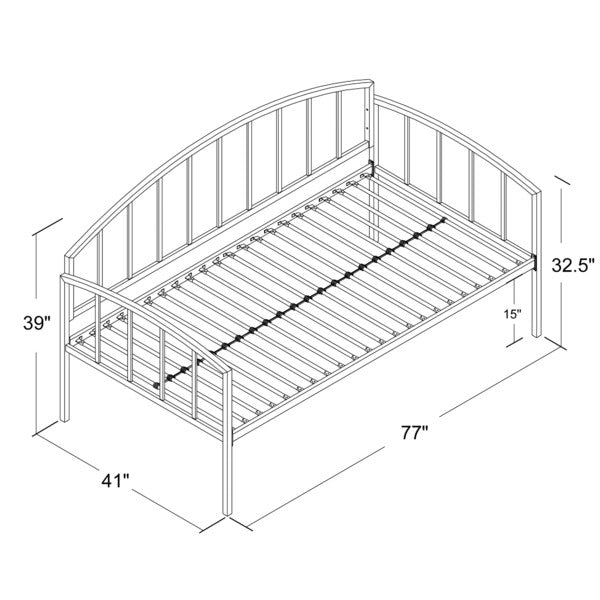 Twin size White Metal Day Bed Frame with 600 lb Weight Limit - Deals Kiosk