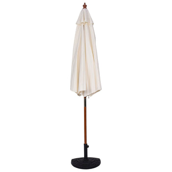 Beige 10-ft Outdoor Patio Umbrella with Wooden Pole - Deals Kiosk