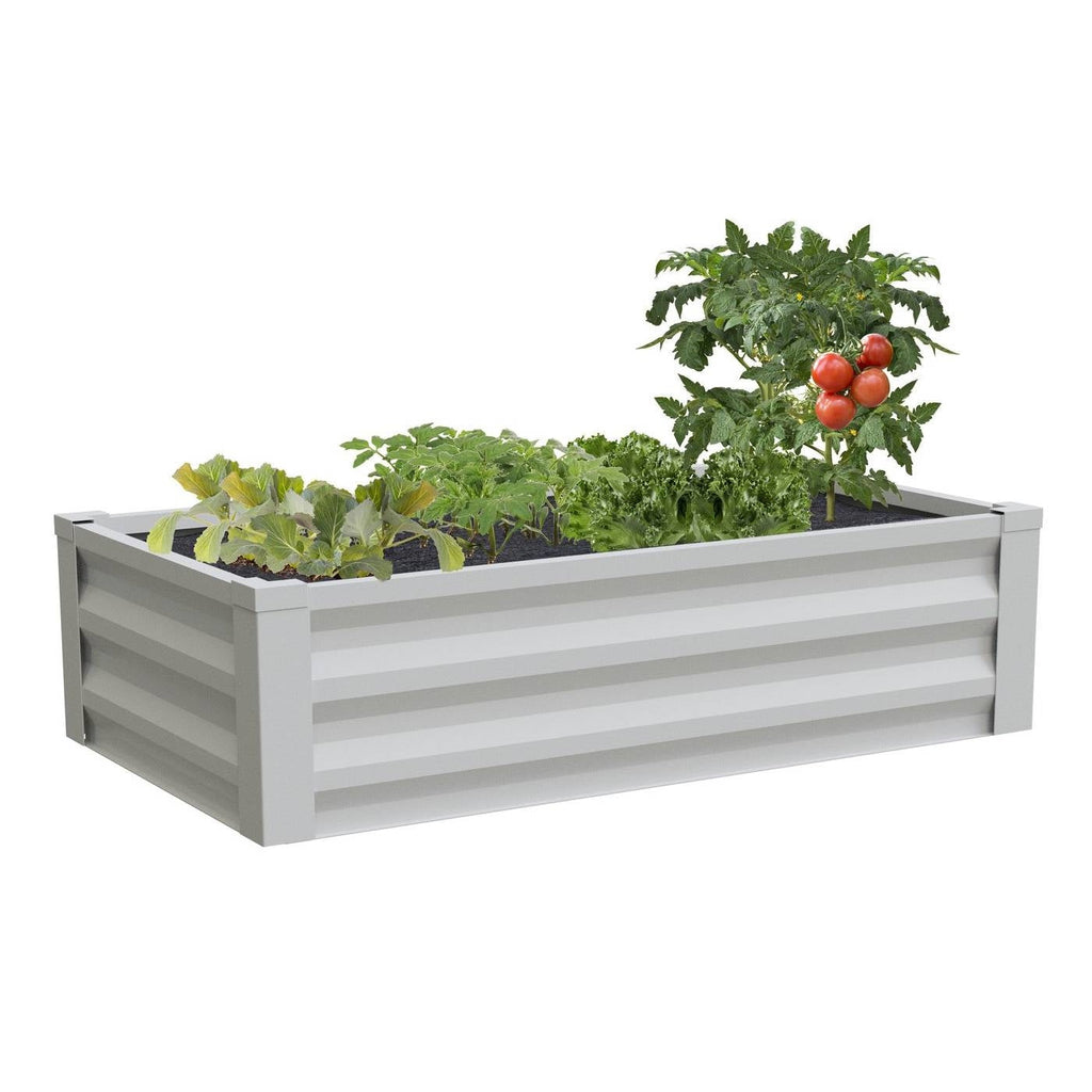 White Powder Coated Metal Raised Garden Bed Planter Made In USA - Deals Kiosk