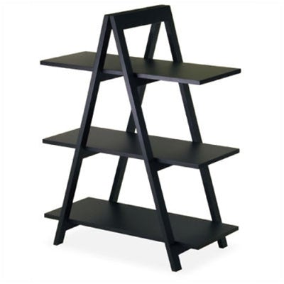 Modern 3-Tier A-Frame Display Shelf Bookcase in Black