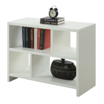 White 2-Shelf Modern Bookcase Console Table - Deals Kiosk