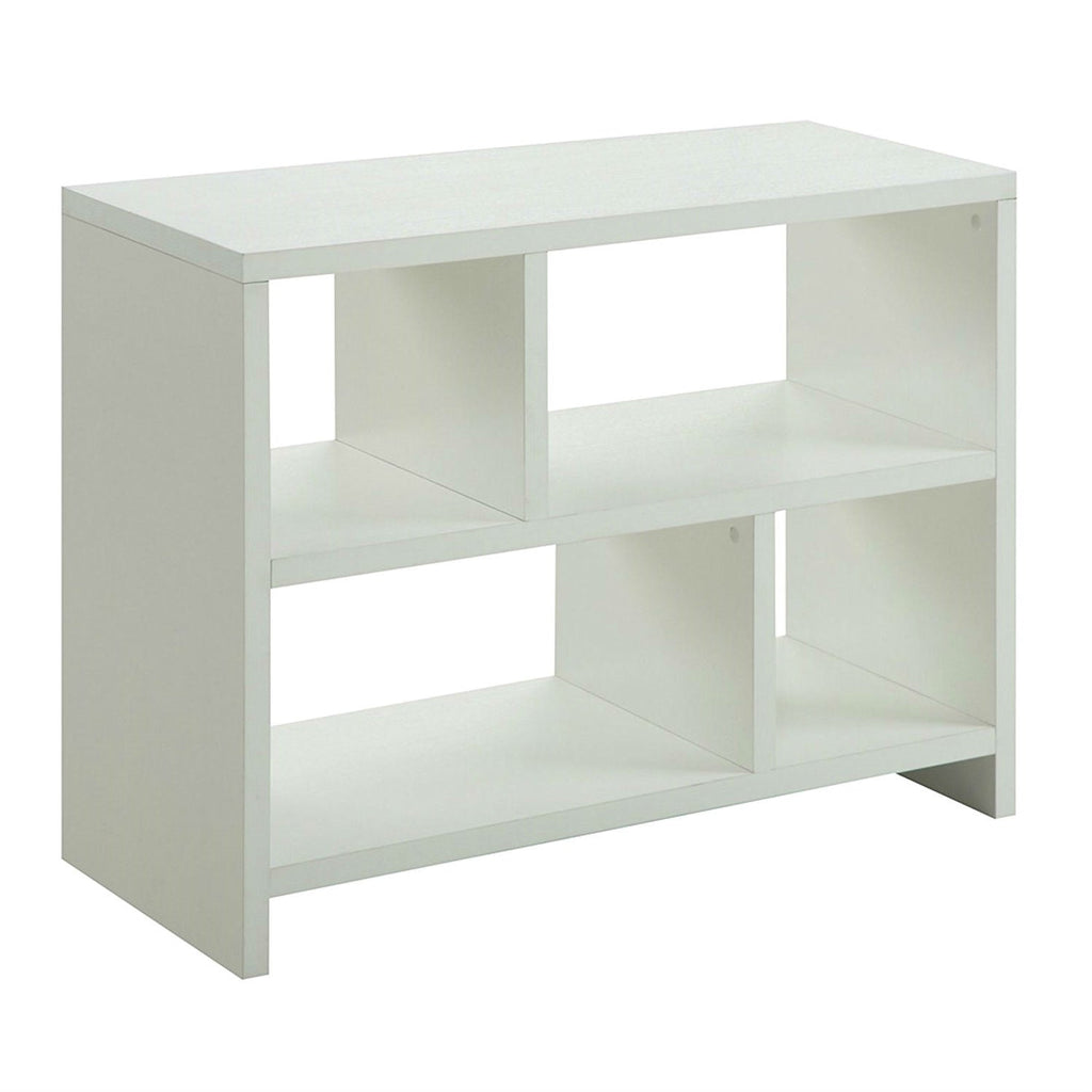 White 2-Shelf Modern Bookcase Console Table - Deals Kiosk