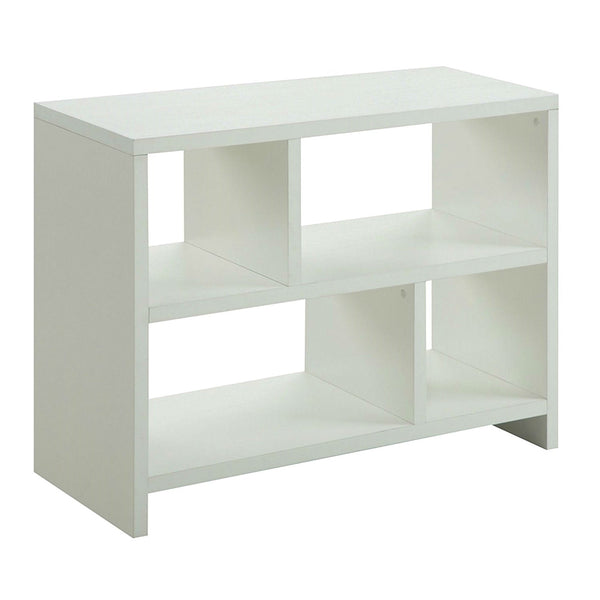 White 2-Shelf Modern Bookcase Console Table - Deals Kiosk