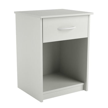 Bedroom 1-Drawer End Table Nightstand in White Wood Finish - Deals Kiosk
