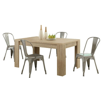 Contemporary 59 x 35.5-inch Dining Table in Natural Wood Finish - Deals Kiosk