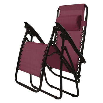 Set of 2 Burgundy Wine Red Folding Outdoor Zero Gravity Lounge Chair - Deals Kiosk