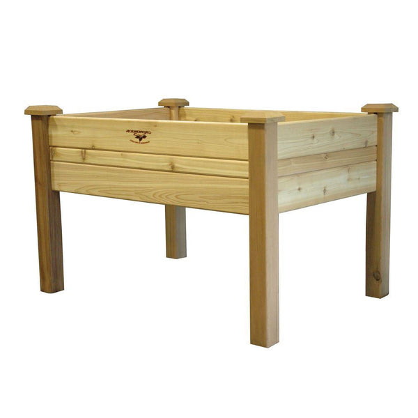 Elevated 2Ft x 4-Ft Cedar Wood Raised Garden Bed Planter Box - Unfinished - Deals Kiosk