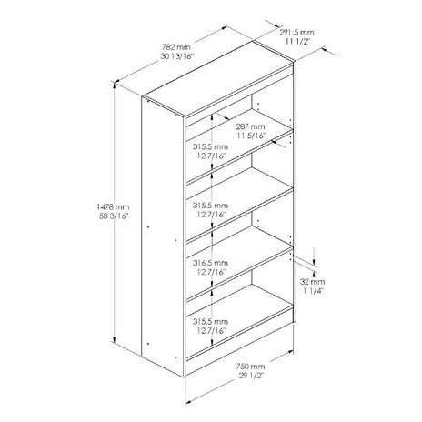 Four Shelf Eco-Friendly Bookcase in Royal Cherry Finish - Deals Kiosk
