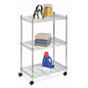 3-Tier Metal Cart on Wheels for Kitchen Microwave Bathroom Garage - Deals Kiosk