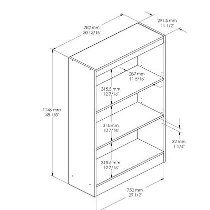 3-Shelf Bookcase in Royal Cherry - Made from CARB Compliant Particle Board - Deals Kiosk