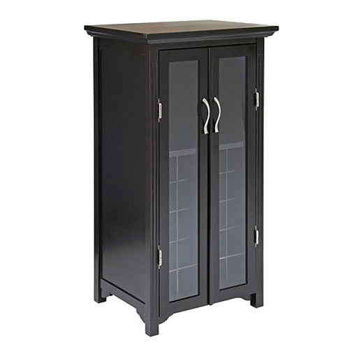 Espresso Wine Cabinet with 2 Glass Doors