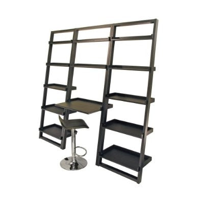 Set of 2 Modern Air-Lift Adjustable Bar Stools with Black Seat - Deals Kiosk