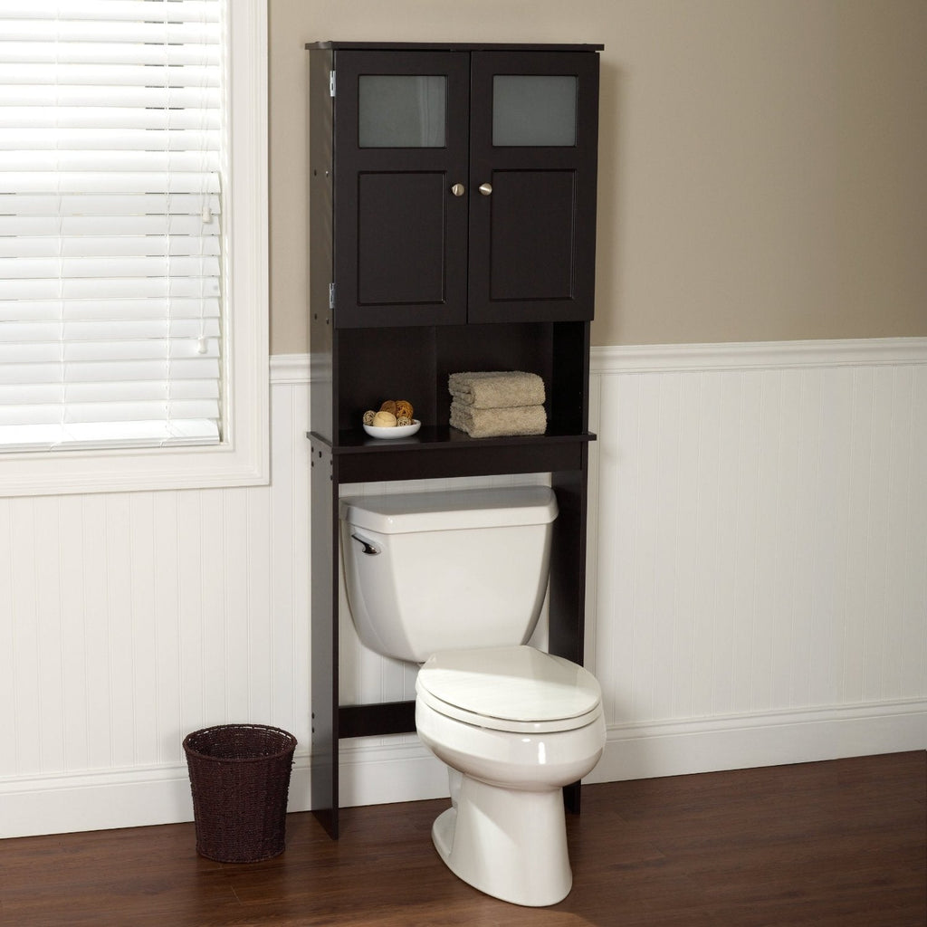 Espresso Bathroom Storage Unit Cabinet for Over the Toilet - Deals Kiosk