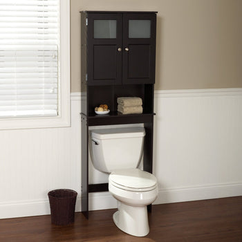 Espresso Bathroom Storage Unit Cabinet for Over the Toilet - Deals Kiosk