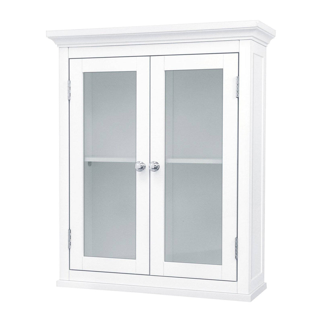 Classic 2-Door Bathroom Wall Cabinet in White Finish - Deals Kiosk