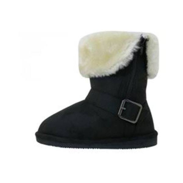 Girl's Micro Suede Foldover Boots - Black Case Pack 24 - Deals Kiosk
