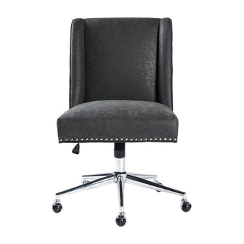Reliability Task Chair with PU upholstered, Black - Deals Kiosk