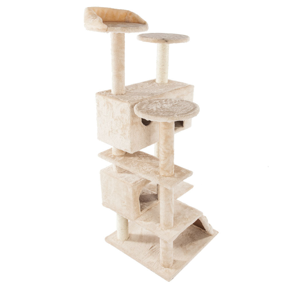 52" Solid Cute Sisal Rope Plush Cat Climb Tree Cat Tower - Deals Kiosk