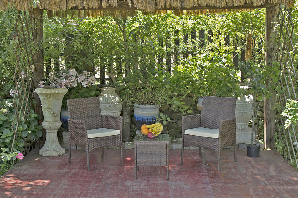 [Only For Pick Up] 3 Piece Rattan Seating set with Cushions - Deals Kiosk