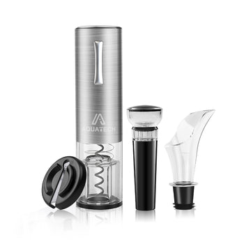 Electric Wine opener set Wine Gift Set,4 in 1 set,Includes Stainless Steel Electric wine opener,Pourer,Vacuum stopper,Foil cutter&Charging Line - Deals Kiosk