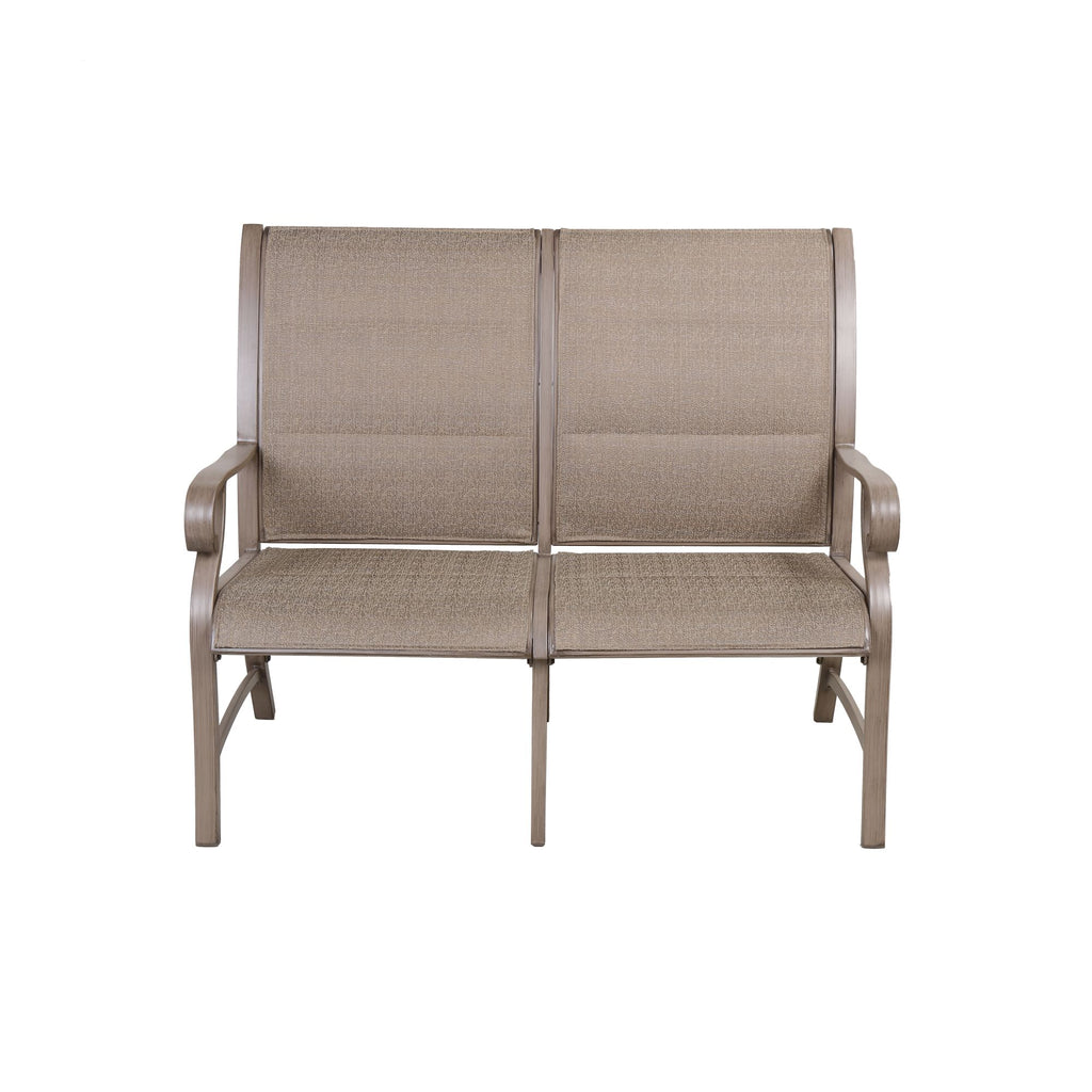 Aluminum Patio Chat Set with Faux Wood Top Table & Quick Dry Cushioning 4PCS SET - Deals Kiosk