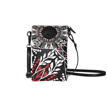 Crossbody Cell Phone Purse, Floral Design - Black / Multicolor - Deals Kiosk