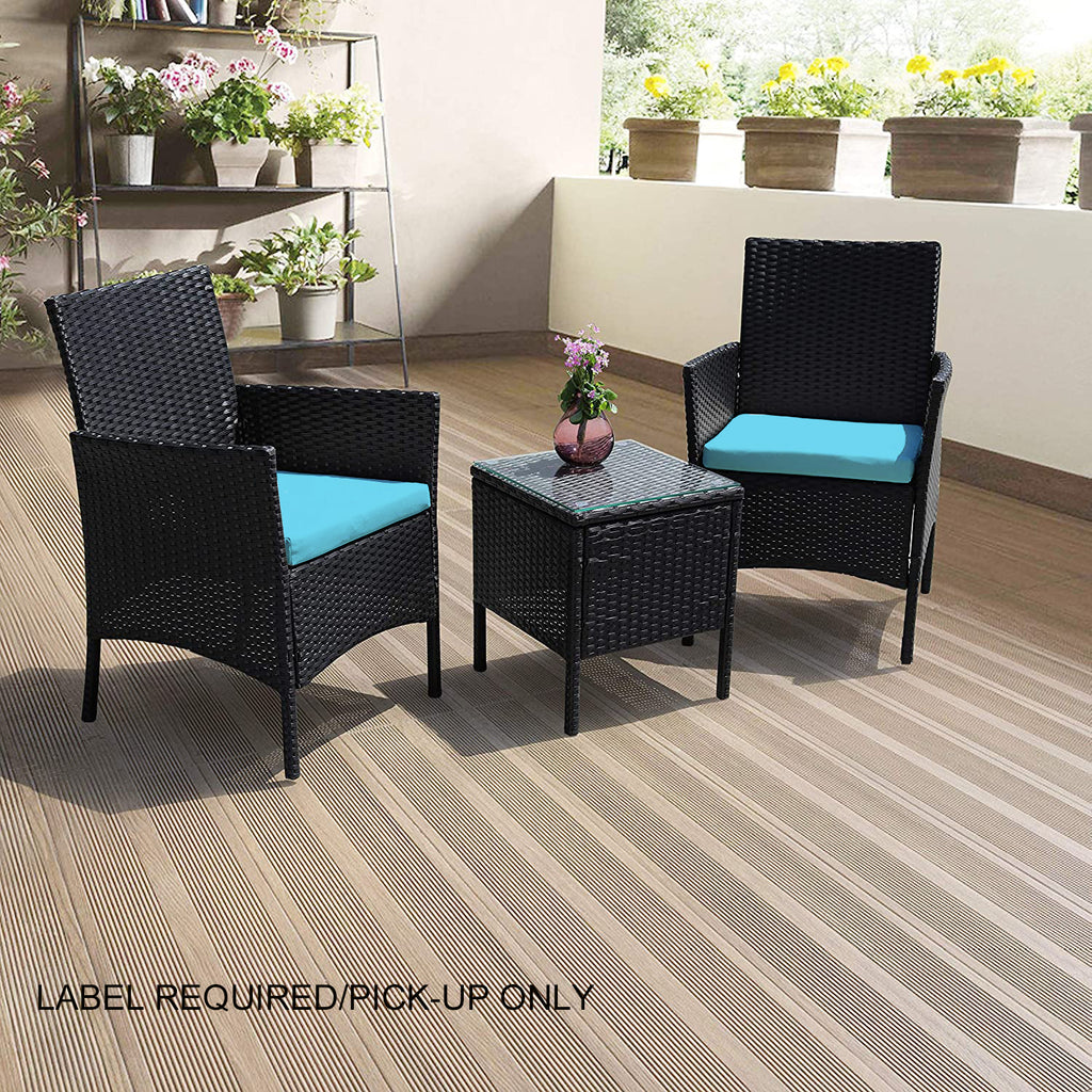 [Only For Pick Up] 3 Piece Rattan Seating set with Cushions - Deals Kiosk