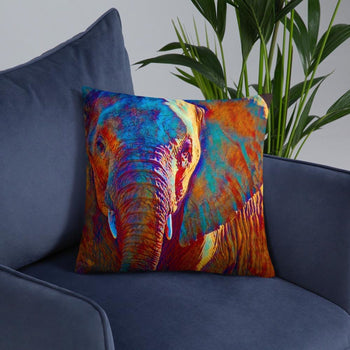 Accent Pillow, Colorful Elephant Print - Deals Kiosk